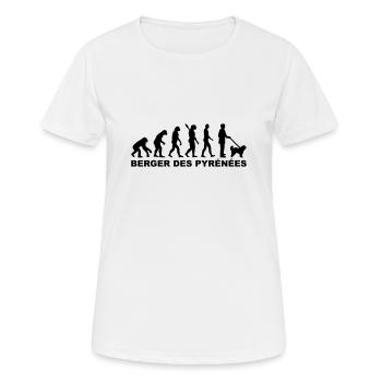 Berger des Pyrénées - T-shirt respirant Femme - blanc - Devant - AI Model Female 172 dark (172cm)
