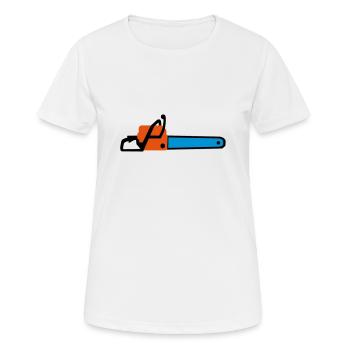 scie à chaîne - T-shirt respirant Femme - blanc - Devant - AI Model Female 172 dark (172cm)
