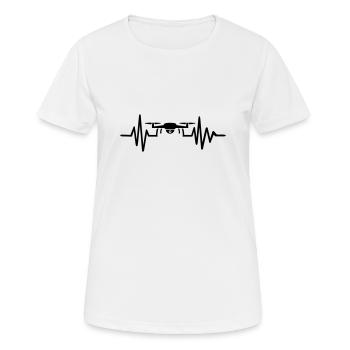Drohne - Frauen T-Shirt atmungsaktiv - Weiß - Vorne - AI Model Female 172 dark (172cm)