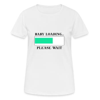 Schwanger Baby loading please wait Geschenkidee - Frauen T-Shirt atmungsaktiv - Weiß - Vorne - AI Model Female 172 dark (172cm)