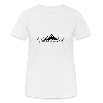 Gipfelstürmerin - Frauen T-Shirt atmungsaktiv - Weiß - Vorne - AI Model Female 172 dark (172cm)