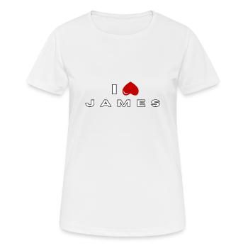 Je déteste James - T-shirt respirant Femme - blanc - Devant - AI Model Female 172 dark (172cm)
