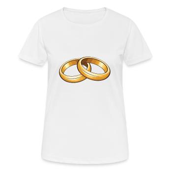 Anneaux de mariage symbole mariage - T-shirt respirant Femme - blanc - Devant - AI Model Female 172 dark (172cm)