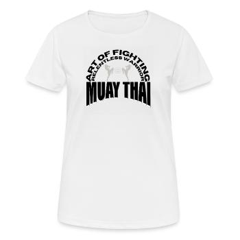 Muay Thai Kickboxing Boxe Thaï - T-shirt respirant Femme - blanc - Devant - AI Model Female 172 dark (172cm)