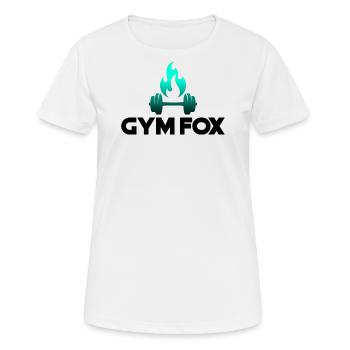 GYM FOX - Motivierende Fitness- und Fitnessdesigns - Frauen T-Shirt atmungsaktiv - Weiß - Vorne - AI Model Female 172 dark (172cm)