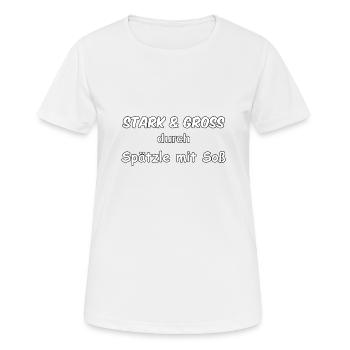 Stark & Groß avec spätzle en sauce - T-shirt respirant Femme - blanc - Devant - AI Model Female 172 dark (172cm)