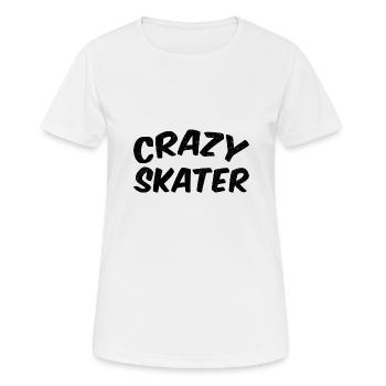Crazy Skater - Frauen T-Shirt atmungsaktiv - Weiß - Vorne - AI Model Female 172 dark (172cm)