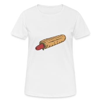Hot dog - Women's Breathable T-Shirt - white - Front - AI Model Female 172 dark (172cm)