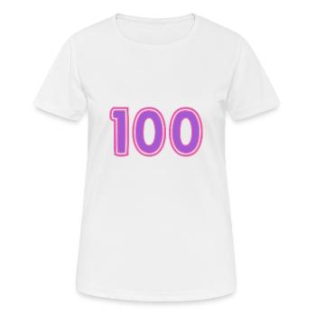 100. 100 ANS. 100e ANNIVERSAIRE - T-shirt respirant Femme - blanc - Devant - AI Model Female 172 dark (172cm)