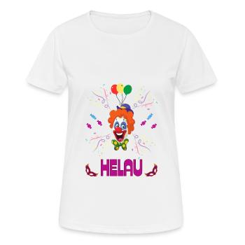 Carnaval | Clown | Helau Drôle | Carnaval - T-shirt respirant Femme - blanc - Devant - AI Model Female 172 dark (172cm)