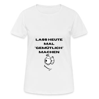 Saufen | Party | Gemütlich | Lustig | Fasching - Frauen T-Shirt atmungsaktiv - Weiß - Vorne - AI Model Female 172 dark (172cm)