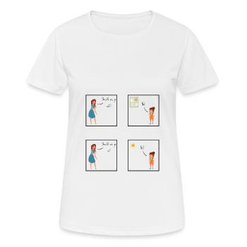 Oui | Enfant | Drôle | Tout-petit | Enfance - T-shirt respirant Femme - blanc - Devant - AI Model Female 172 dark (172cm)