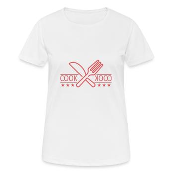 Chef cuillère fourchette hobby chef cadeau - T-shirt respirant Femme - blanc - Devant - AI Model Female 172 dark (172cm)
