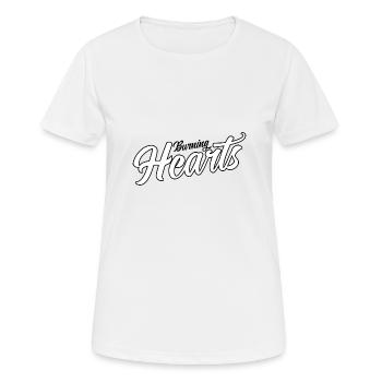 Burning Hearts - Women's Breathable T-Shirt - white - Front - AI Model Female 172 dark (172cm)