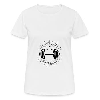 Bodybuilding - Gewichtheben Fitness Workout Gym - Frauen T-Shirt atmungsaktiv - Weiß - Vorne - AI Model Female 172 dark (172cm)