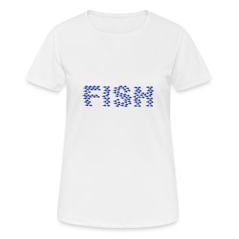 Poissons / poissons essaim (1c) - T-shirt respirant Femme - blanc - Devant - AI Model Female 172 dark (172cm)