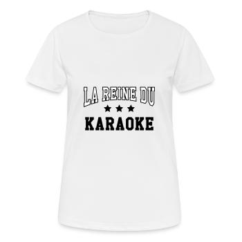 La Reine du Karaoké - T-shirt respirant Femme - blanc - Devant - AI Model Female 172 dark (172cm)