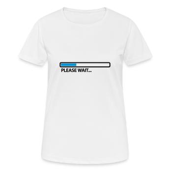 please_wait_2c - Women's Breathable T-Shirt - white - Front - AI Model Female 172 dark (172cm)