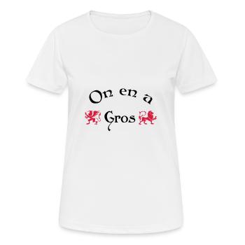 On en a gros - T-shirt respirant Femme - blanc - Devant - AI Model Female 172 dark (172cm)