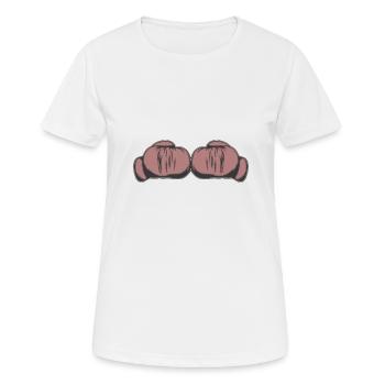 Boxhandschuhe - Frauen T-Shirt atmungsaktiv - Weiß - Vorne - AI Model Female 172 dark (172cm)