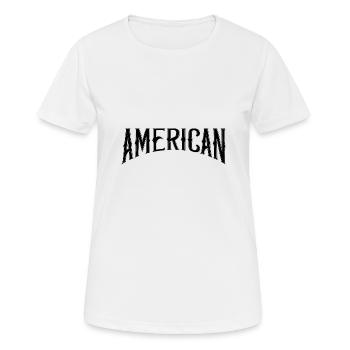 Américain - T-shirt respirant Femme - blanc - Devant - AI Model Female 172 dark (172cm)