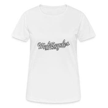 Construction et réparation de motos - T-shirt respirant Femme - blanc - Devant - AI Model Female 172 dark (172cm)