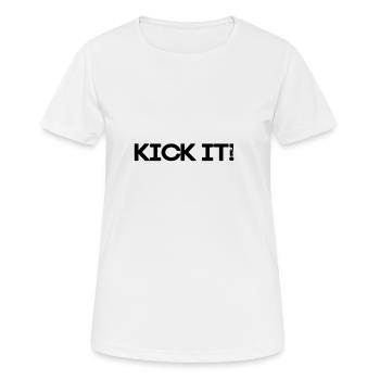 KICK IT - T-shirt respirant Femme - blanc - Devant - AI Model Female 172 dark (172cm)