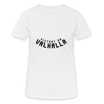 Victoire ou Valhalla - T-shirt respirant Femme - blanc - Devant - AI Model Female 172 dark (172cm)