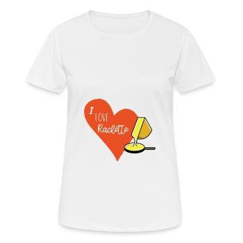 I Love Raclette - Frauen T-Shirt atmungsaktiv - Weiß - Vorne - AI Model Female 172 dark (172cm)