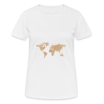 Weltkarte - Frauen T-Shirt atmungsaktiv - Weiß - Vorne - AI Model Female 172 dark (172cm)