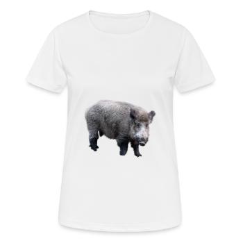 Wild boar - Women's Breathable T-Shirt - white - Front - AI Model Female 172 dark (172cm)