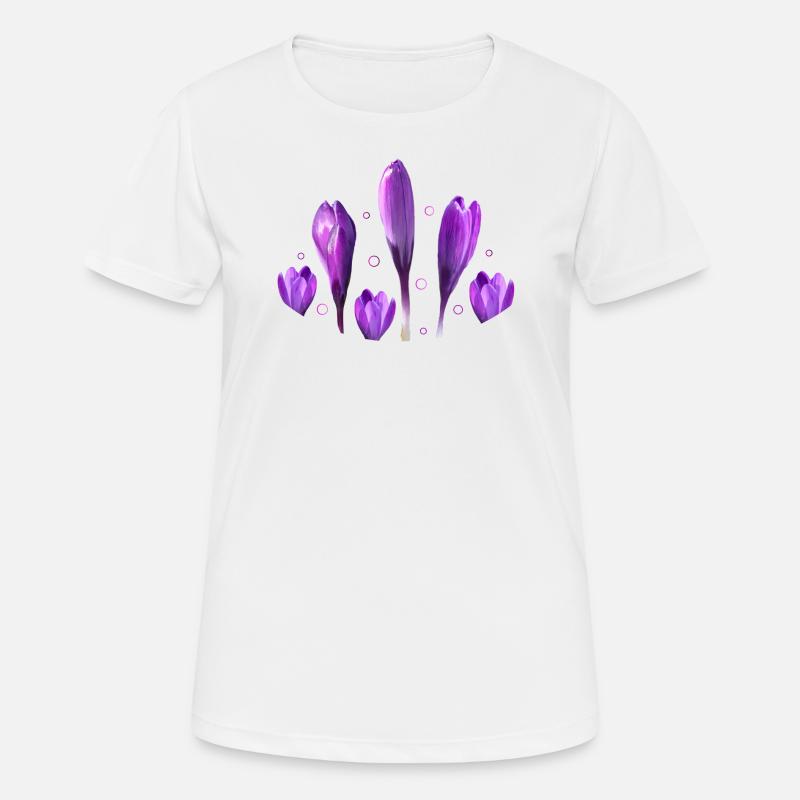 Crocuses, Spring, Harbingers of Spring - Women's Breathable T-Shirt - white