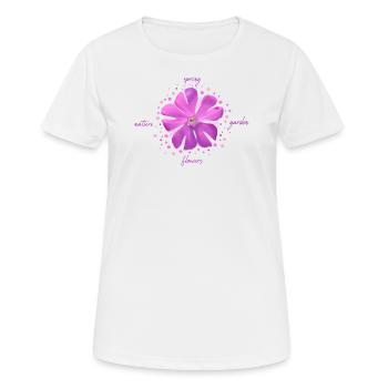 fleur rose fleurs roses - T-shirt respirant Femme - blanc - Devant - AI Model Female 172 dark (172cm)