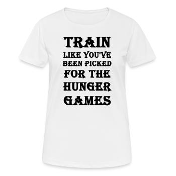 Entraînez-vous comme les jeux de la faim - T-shirt respirant Femme - blanc - Devant - AI Model Female 172 dark (172cm)