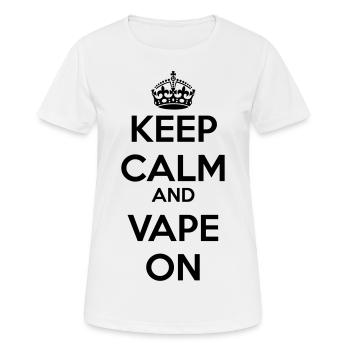 Keep Calm And Vape On 1 - Frauen T-Shirt atmungsaktiv - Weiß - Vorne - AI Model Female 172 dark (172cm)