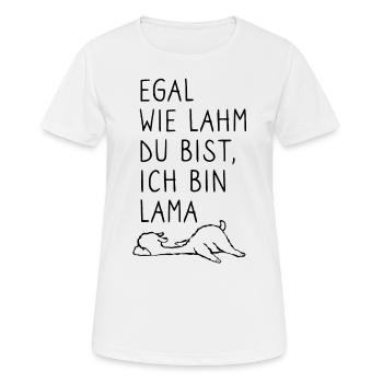 Egal wie lahm du bist ich bin lama - Wortspiel - Frauen T-Shirt atmungsaktiv - Weiß - Vorne - AI Model Female 172 dark (172cm)