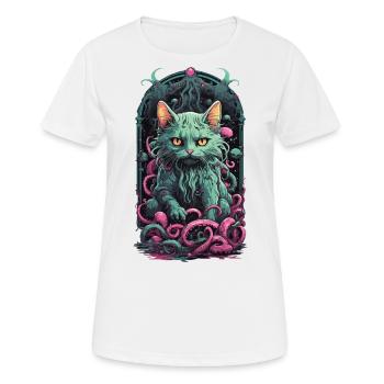 Cats Demon Underworld Occult Halloween Design - Women's Breathable T-Shirt - white - Front - AI Model Female 172 dark (172cm)
