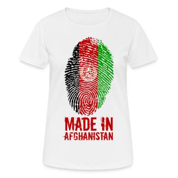 Fabriqué en Afghanistan / Made in Afghanistan - T-shirt respirant Femme - blanc - Devant - AI Model Female 172 dark (172cm)