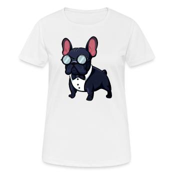 French Bulldog The Gangster - Women's Breathable T-Shirt - white - Front - AI Model Female 172 dark (172cm)