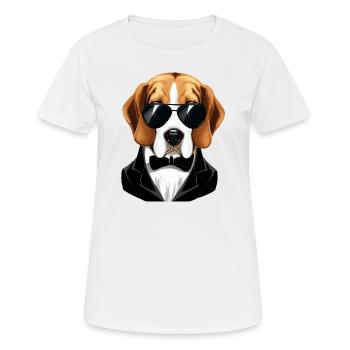 Beagle der Entdecker - Frauen T-Shirt atmungsaktiv - Weiß - Vorne - AI Model Female 172 dark (172cm)