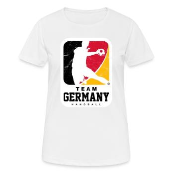 HANDBALL DESIGN TEAM GERMANY - Frauen T-Shirt atmungsaktiv - Weiß - Vorne - AI Model Female 172 dark (172cm)