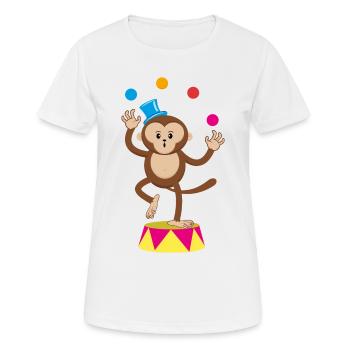 Cirque singe jongleur singe singe singe cirque - T-shirt respirant Femme - blanc - Devant - AI Model Female 172 dark (172cm)