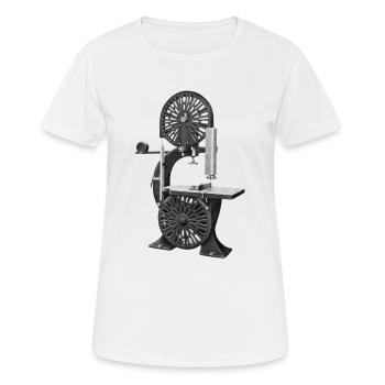 Scie à ruban vintage - T-shirt respirant Femme - blanc - Devant - AI Model Female 172 dark (172cm)