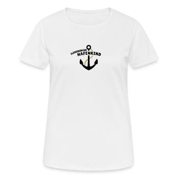Flensburger Hafenkind - Frauen T-Shirt atmungsaktiv - Weiß - Vorne - AI Model Female 172 dark (172cm)