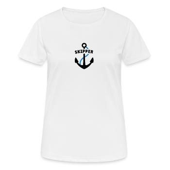 Skipper - Frauen T-Shirt atmungsaktiv - Weiß - Vorne - AI Model Female 172 dark (172cm)