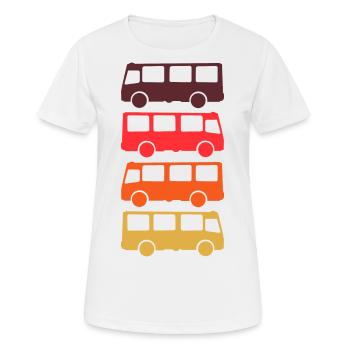 Bus Transporter Retro - Frauen T-Shirt atmungsaktiv - Weiß - Vorne - AI Model Female 172 dark (172cm)