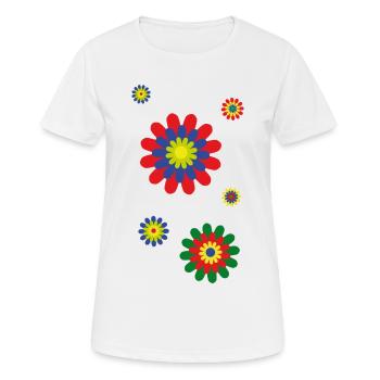 flower power 01 - T-shirt respirant Femme - blanc - Devant - AI Model Female 172 dark (172cm)