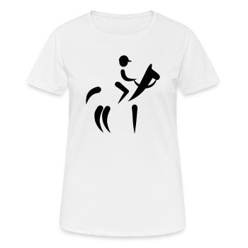 équitation - T-shirt respirant Femme - blanc - Devant - AI Model Female 172 dark (172cm)