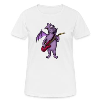 Kobold Gitarrist lila - Frauen T-Shirt atmungsaktiv - Weiß - Vorne - AI Model Female 172 dark (172cm)
