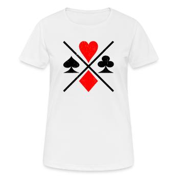 Jeu de cartes poker vintage - T-shirt respirant Femme - blanc - Devant - AI Model Female 172 dark (172cm)